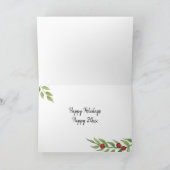 シンプルうさ素朴ぎの葉っぱの木のクリスマス新年 シーズンカード (内部)