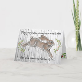 シンプルうさ素朴ぎの葉っぱの木のクリスマス新年 シーズンカード