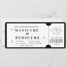 シンプルおしゃれネイル＆ペディキュアチケット 招待状