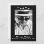 シンプルおじいちゃん葬儀フォトサンキューカード サンキューカード (正面)