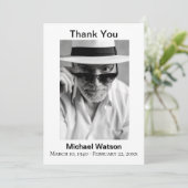 シンプルおじいちゃん葬儀フォトサンキューカード サンキューカード (スタンド正面)