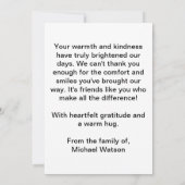 シンプルおじいちゃん葬儀フォトサンキューカード サンキューカード (裏面)