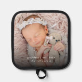 シンプルおばあちゃん年立新生児写真 鍋敷き (正面)
