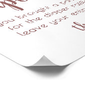 シンプルおむつラッフル |モーヴェピンクベビーシャワー ポスター (角)