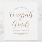 シンプルおめでとうから卒業 ワインラベル (シングルラベル)