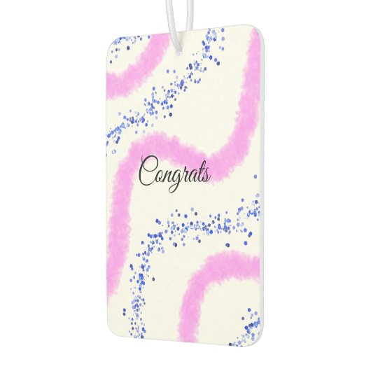 シンプルおめでとうございますミニマルあなたのテキスト名を追加 カーエアーフレッシュナー (左)