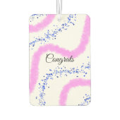 シンプルおめでとうございますミニマルあなたのテキスト名を追加 カーエアーフレッシュナー (裏面)