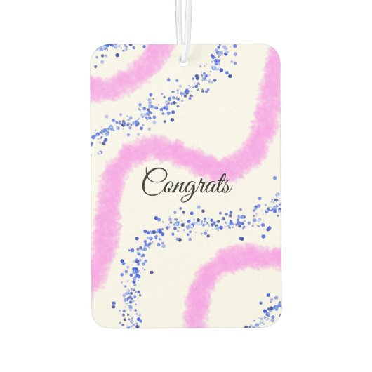 シンプルおめでとうございますミニマルあなたのテキスト名を追加 カーエアーフレッシュナー (裏面)