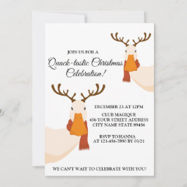 シンプルおもしろいかわいいアヒル〔雄ジカの〕枝角 招待状