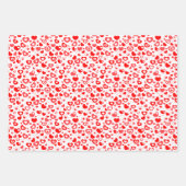 シンプルおもしろいかわいいレトロハートアートパターン ラッピングペーパーシート (正面2)