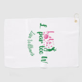 シンプルおもしろいガーリーLet's Par Tee Monogram ゴルフタオル (横)