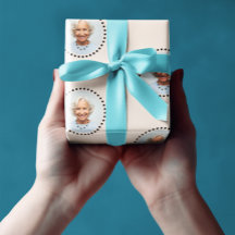 シンプルおもしろいシック編集可能ラウンドフォト水玉模様