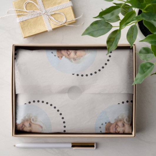 シンプルおもしろいシック編集可能ラウンドフォト水玉模様 薄葉紙 (ギフト)