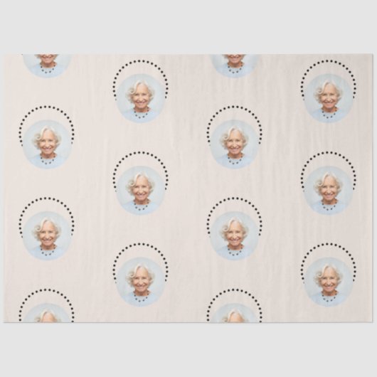 シンプルおもしろいシック編集可能ラウンドフォト水玉模様 薄葉紙 (正面)