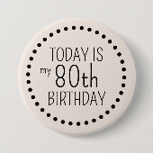 シンプルおもしろいシック編集可能誕生日水玉模様 缶バッジ (正面)