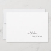 シンプルおもしろいスクリプトフォントゲストフォト結婚ズ サンキューカード (裏面)