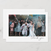 シンプルおもしろいスクリプトフォントゲストフォト結婚ズ サンキューカード (正面/裏面)