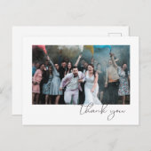 シンプルおもしろいスクリプトフォントゲス結婚トフォト 案内ポストカード (正面/裏面)