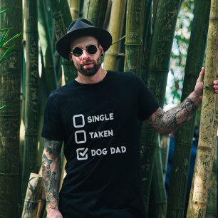 シンプルおもしろいチェッ独身のクボックス、撮影、犬のパパブラック Tシャツ