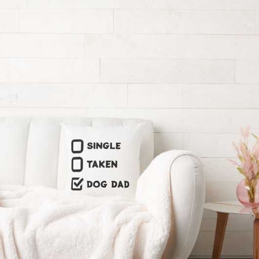 シンプルおもしろいチェッ独身のクボックス、撮影、犬のパパ クッション (ソファ)