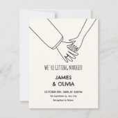 シンプルおもしろいハンドドロー結婚ド 招待状 (正面)