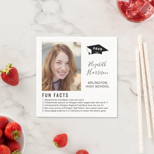 シンプルおもしろいファクト写真スクリプト卒業ナプキンス スタンダードカクテルナプキン (インサイチュ)