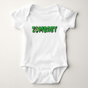 シンプルおもしろいプニー可愛い「ZomBaby」ゾンビ ベビーボディスーツ