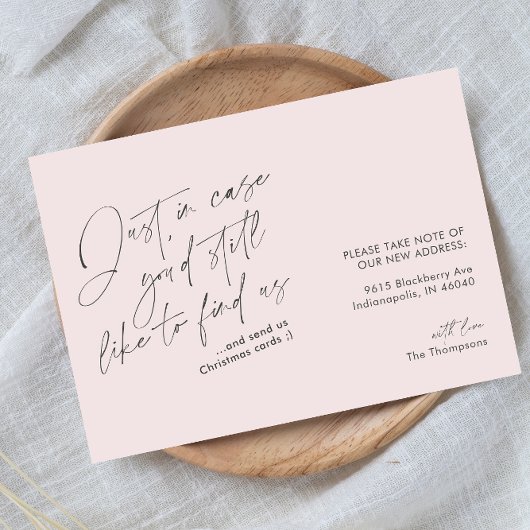 シンプルおもしろいモダンソフトピンクとグレーの動き 案内状