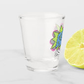 シンプルおもしろいモダントレンディー漫画BAM!応援 ショットグラス (左)