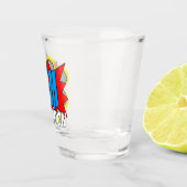 シンプルおもしろいモダントレンディー漫画BAM!応援 ショットグラス (右)