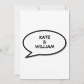 シンプルおもしろいモダン漫画白黒結婚ズ 招待状 (裏面)