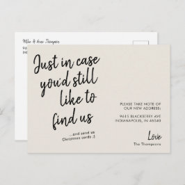 シンプルおもしろいモダンCream Moving Announcement ポストカード