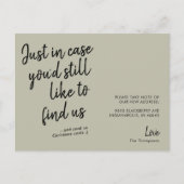 シンプルおもしろいモダンGreen Moving Announcement ポストカード (正面)