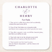 シンプルおもしろい事実結婚のコースター スクエアペーパーコースター (正面)