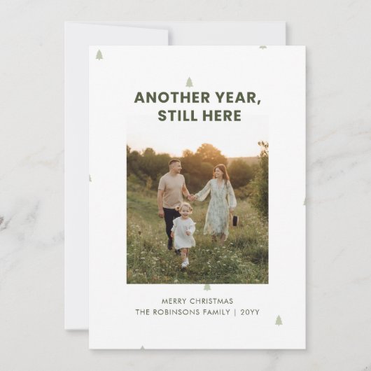 シンプルおもしろい家族ユーモアのある写真 シーズンカード (正面)