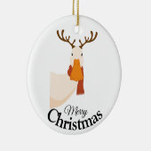 シンプルおもしろい漫画メリークリスマスダック セラミックオーナメント (右)