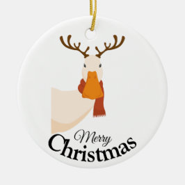シンプルおもしろい漫画メリークリスマスダック セラミックオーナメント