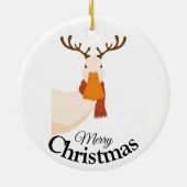 シンプルおもしろい漫画メリークリスマスダック セラミックオーナメント (裏面)