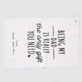 シンプルおもしろい父の日は私のパパギフト ゴルフタオル (横)