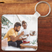 シンプルおもしろい父の日は私のパパ写真ギフト キーホルダー (裏面)