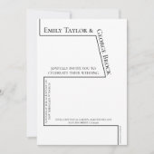 シンプルおもしろい白黒グラフモダン結婚ズ 招待状 (正面)