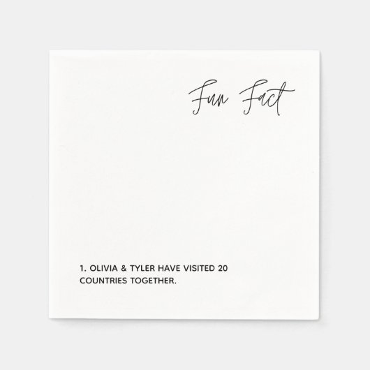 シンプルおもしろい結婚ファクトペーパーナプキン スタンダードカクテルナプキン (正面)