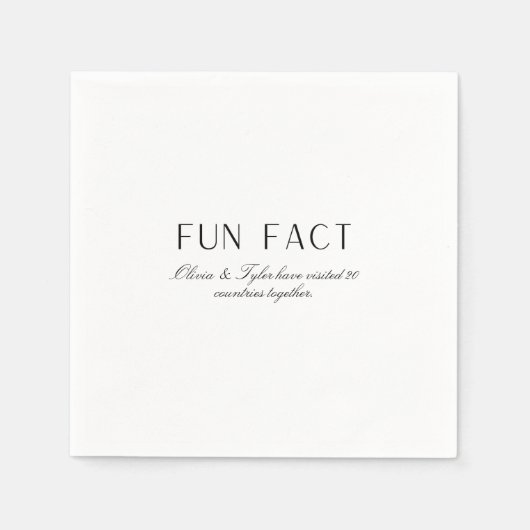 シンプルおもしろい結婚ファクトペーパーナプキン スタンダードカクテルナプキン (正面)