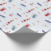 シンプルおもしろい航海の ラッピングペーパー (角)