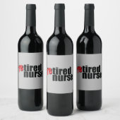 シンプルおもしろい退職したナース ワインラベル (ボトル)