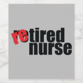 シンプルおもしろい退職したナース ワインラベル (シングルラベル)