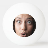 シンプルおもしろい驚いたおもしろい顔写真 卓球ボール (裏面)