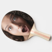 シンプルおもしろい驚いたおもしろい顔写真 卓球ラケット (横)