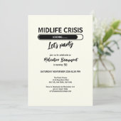 シンプルおもしろい50誕生日の中寿命危機 招待状 (スタンド正面)