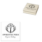 シンプルおもしろい・スタイルベーカリーウィスクミニマルロゴ ラバースタンプ (押印)